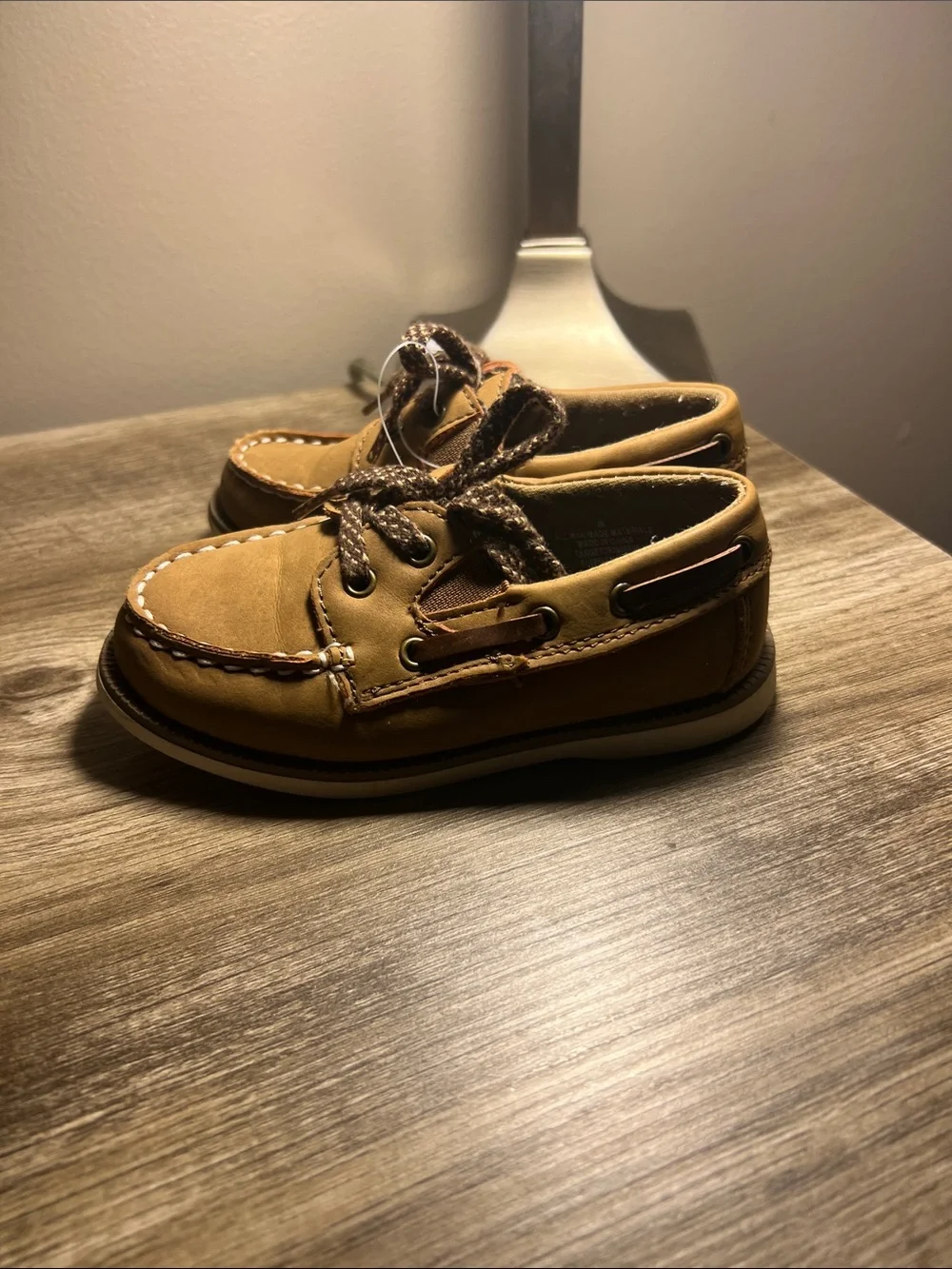 Cat & Jack Toddler Brown Moccasin Boat Shoes stock(38)
